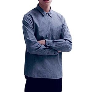 Norse Projects Hans Zip Shirt Moulin Blue Chambray Denim